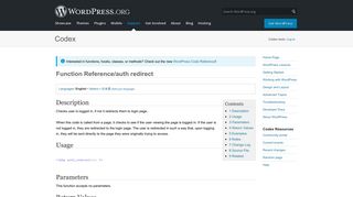 Function Reference/auth redirect « WordPress Codex