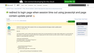 redirect to login page when session time out using javascript and ...