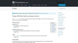 Plugin API/Filter Reference/login redirect « WordPress Codex