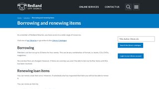Borrowing and renewing items | Redland City Council