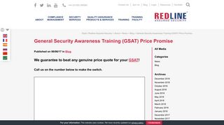 General Security Awareness Training (GSAT) Price Promise | Redline ...