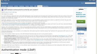 LDAP attribute workarounds for on-the-fly user creation? - Redmine
