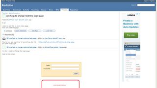 any help to change redmine login page - Redmine