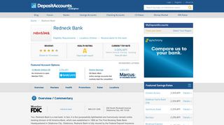 Redneck Bank Reviews and Rates - Deposit Accounts