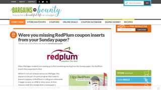Were you missing RedPlum coupon inserts from your Sunday paper ...