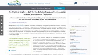 RedPrairie's Employee Self-Service Solution Improves ...