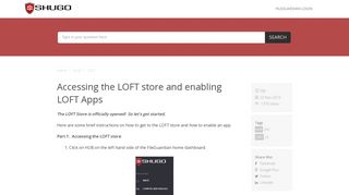 Accessing the LOFT store and enabling LOFT Apps - Shugo Support