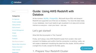 Guide: Using AWS Redshift with Databox - Databox Help Desk
