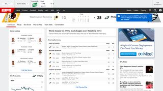 Redskins vs. Eagles - Game Summary - December 4, 2018 - ESPN