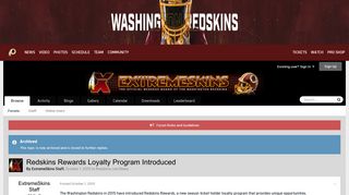 Redskins Rewards Loyalty Program Introduced - Redskins.com News ...