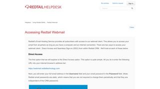 Accessing Redtail Webmail – Helpdesk
