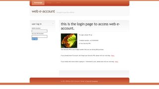 This is the login page to access Web E-Account.