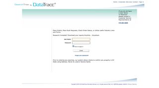 DataTrace - Client Login