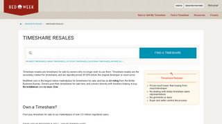 Timeshare Resales - Timeshares for Sale | RedWeek