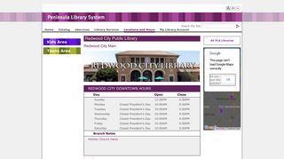Peninsula Library System : Redwood City Public Library - Plsinfo.org