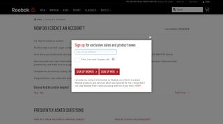 How do I create an account? - Reebok