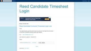 Reed Candidate Timesheet Login