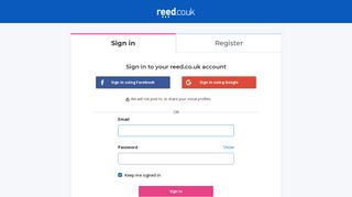 Sign in - reed.co.uk - reed.co.uk
