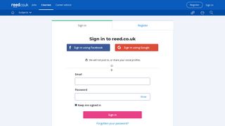 Sign in | reed.co.uk Courses