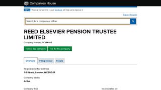 REED ELSEVIER PENSION TRUSTEE LIMITED - Overview (free ...