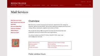 Reed College | Mail Services | Home
