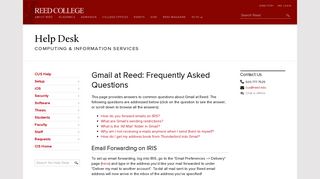 Reed College | CIS | Gmail at Reed