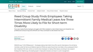 Reed Group Study Finds Employees Taking Intermittent Family ...