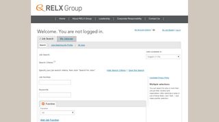 Reed Elsevier Jobs - User Sign In