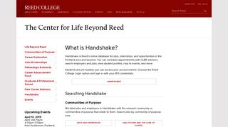 Reed College | The Center for Life Beyond Reed | index