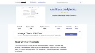 Candidate.reedglobal.com website. Reed OnTime Timesheets.