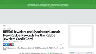 REEDS Jewelers and Synchrony Launch New REEDS Rewards for ...