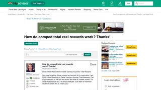 How do comped total reel rewards work? Thanks! - Las Vegas Forum ...