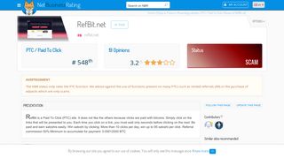 Review of RefBit.net : Scam or legit ? - NetBusinessRating
