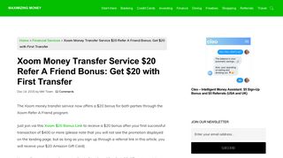 Xoom Money Transfer Service $20 Refer A Friend Bonus: Get $20 with ...