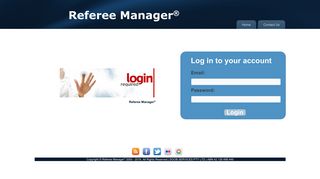 Referee Manager Login Screen