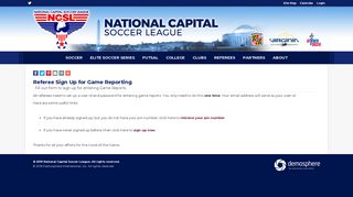 Referee Sign Up for Game Reporting | National Capital Soccer League