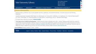 Access to ReferenceUSA | Yale University Library