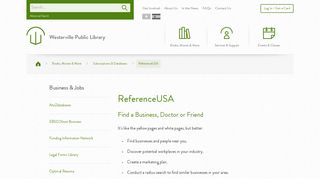 ReferenceUSA | Westerville Public Library