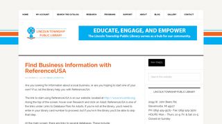 Find Business Information with ReferenceUSA – Lincoln Township ...