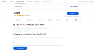 Is the paid car advertising for Zoom Benefits legit? | Indeed.com