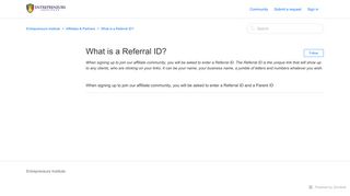 What is a Referral ID? – Entrepreneurs Institute