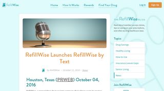 RefillWise Launches RefillWise by Text