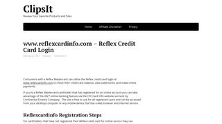 www.reflexcardinfo.com – Reflex Credit Card Login - Clipsit
