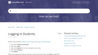 Logging in Students – Help Center