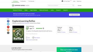 ExploreLearning Reflex Website Review - Common Sense Media