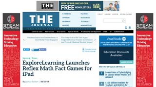 ExploreLearning Launches Reflex Math Fact Games for iPad -- THE ...