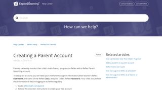 Creating a Parent Account – Help Center
