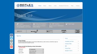 Reflex Solutions - Sign Up