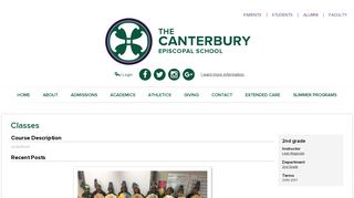 2nd Grade - The Canterbury Episcopal School