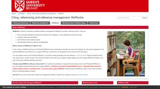 RefWorks - Citing, referencing and reference management ...